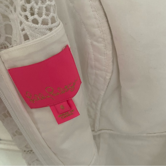 Lilly Pulitzer White Maya Floral Lace Sheath Dress, Size 6 - Picture 7 of 7